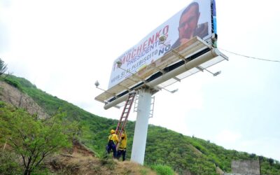 Distrito desmontó valla que promovía desinformación respecto al Plebiscito